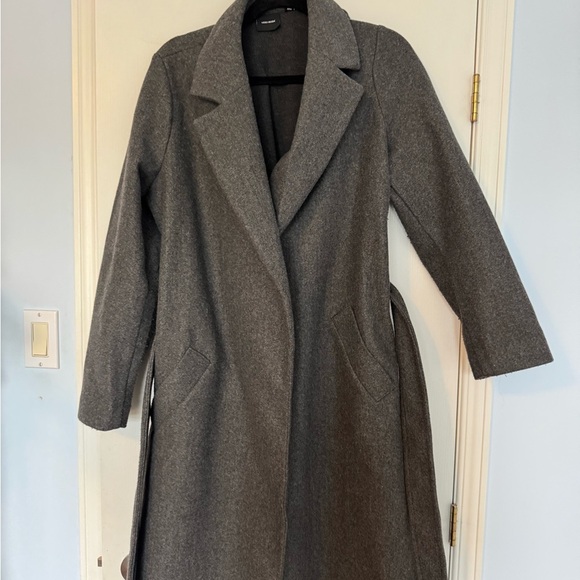Vero Moda Gray Coat with Notched Lapels women’s large - Picture 1 of 5